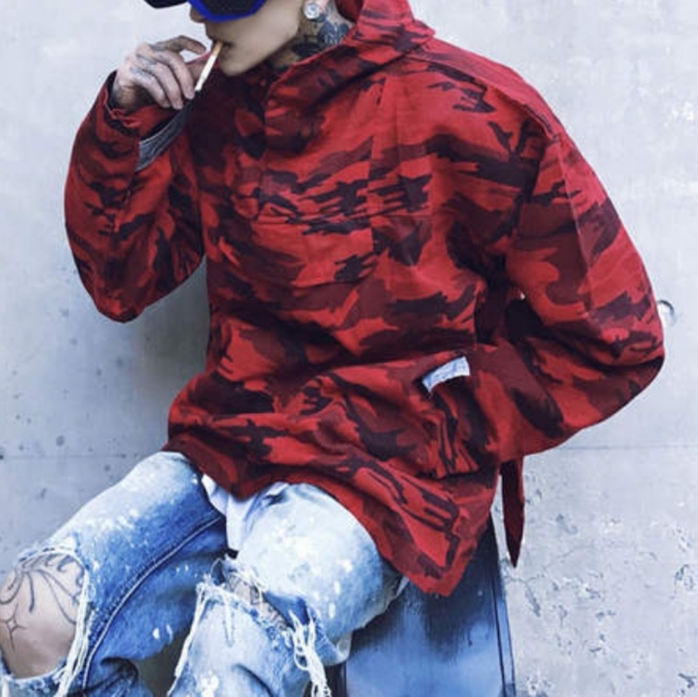 🆕️ G-Net Streetwear Nylon Camo Hooded Pullover